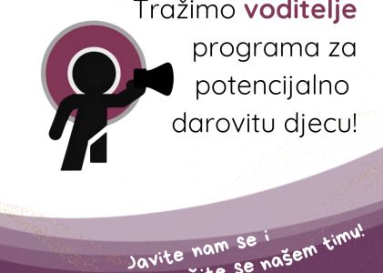 Centar za poticanje darovitosti traži voditelja programa